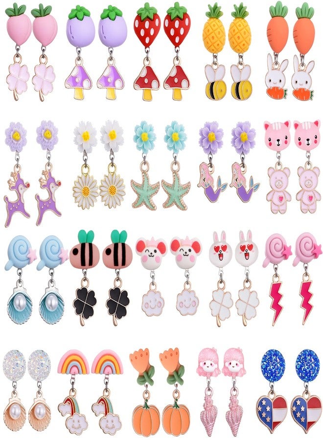 SYNLIN 20 Pairs Clip on Earrings -Cute Clip Earrings Hypoallergenic,Dress-Up Accessorie（Style B） - Image 1